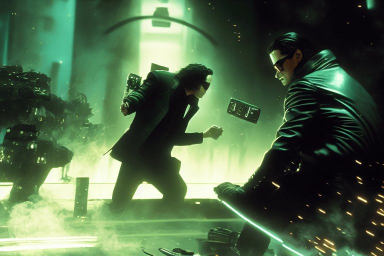 An imagined scene from the movie The Matrix (1999)